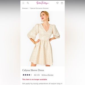 Lily Pulitzer Calyssa Puff Sleeve dress NWOT